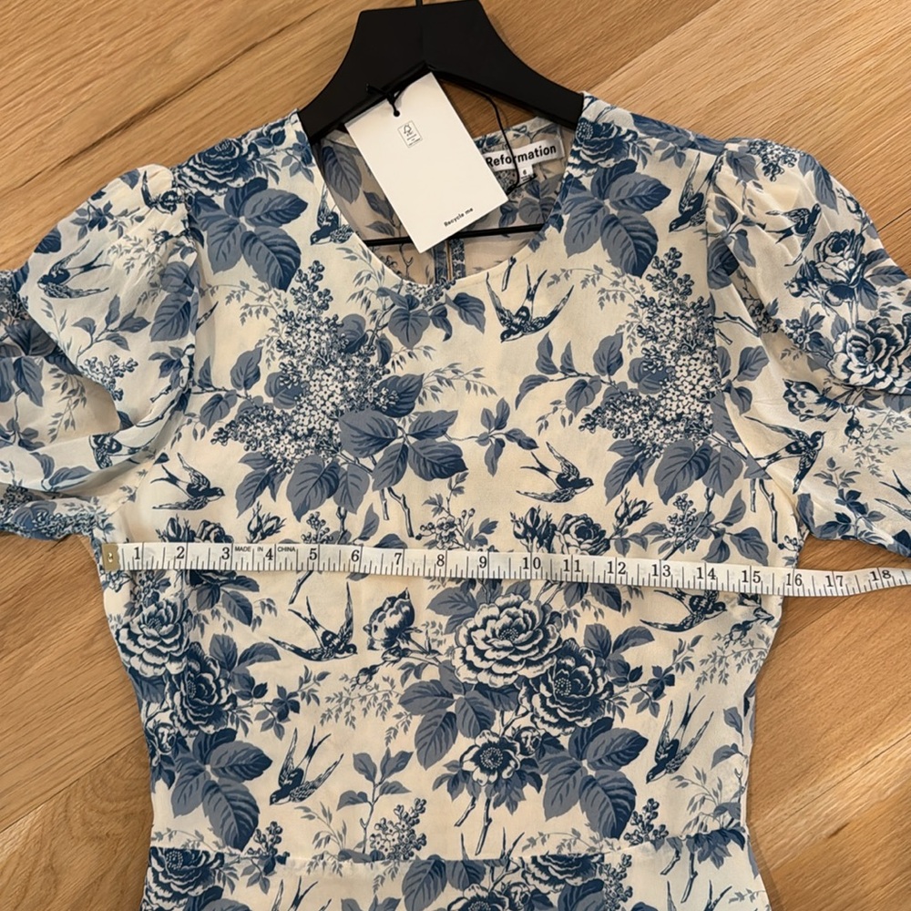 Reformation Blue Floral Midi Dress - Picture 7 of 8